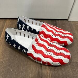 Mens Floafers red white blue patriotic loafers size 11